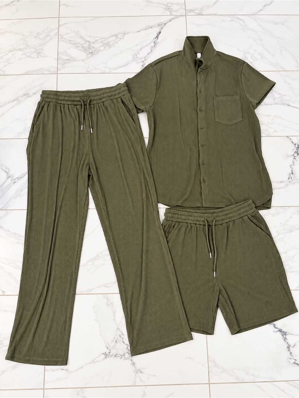 COOFANDY Men’s 3-Piece Matching Set – Size Medium in Olive